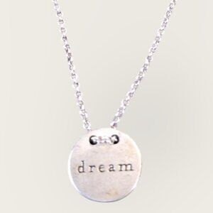 Sterling Silver Disc Dream Inspirational Necklace